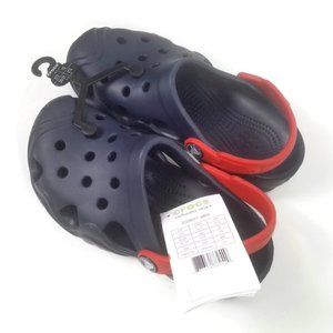Crocs Swiftwater Clog k Navy/Flame Unisex Children Kids c13 Roomy Fit 202607-4BA